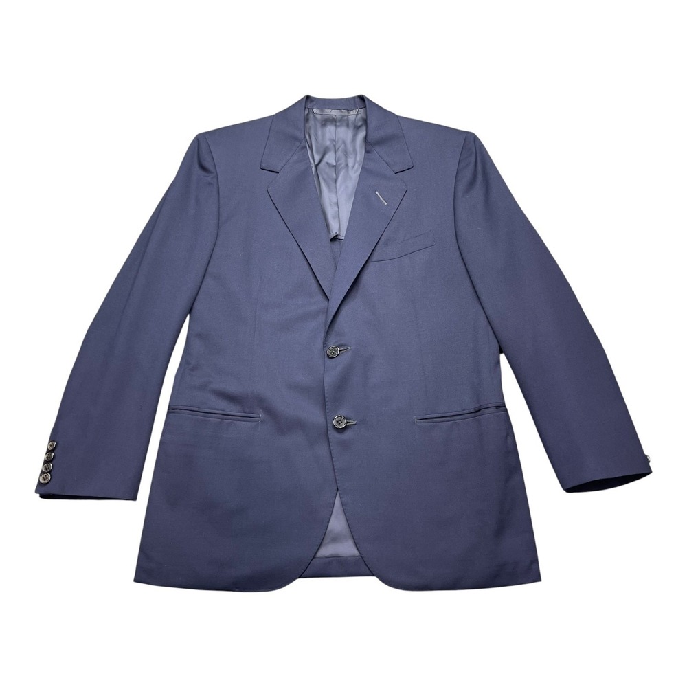 Vintage 1980 Oxxford Clothes Lewis & Thos Saltz Navy Blue Blazers Coats Mens 36S